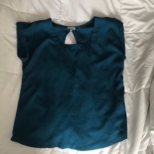 Teal short sleeved dress shirt